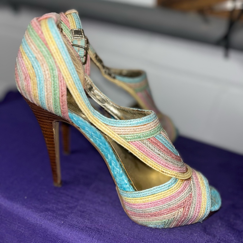Bakers pastel striped heels - 8 1/2